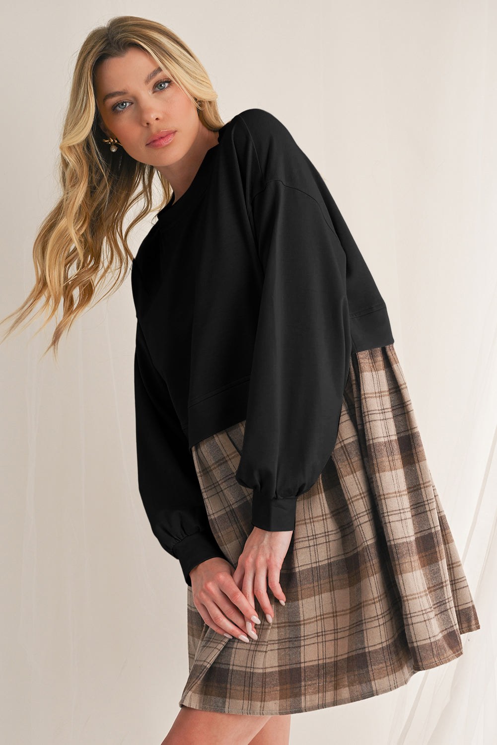 Robe courte en pull - Versatile - Manches longues