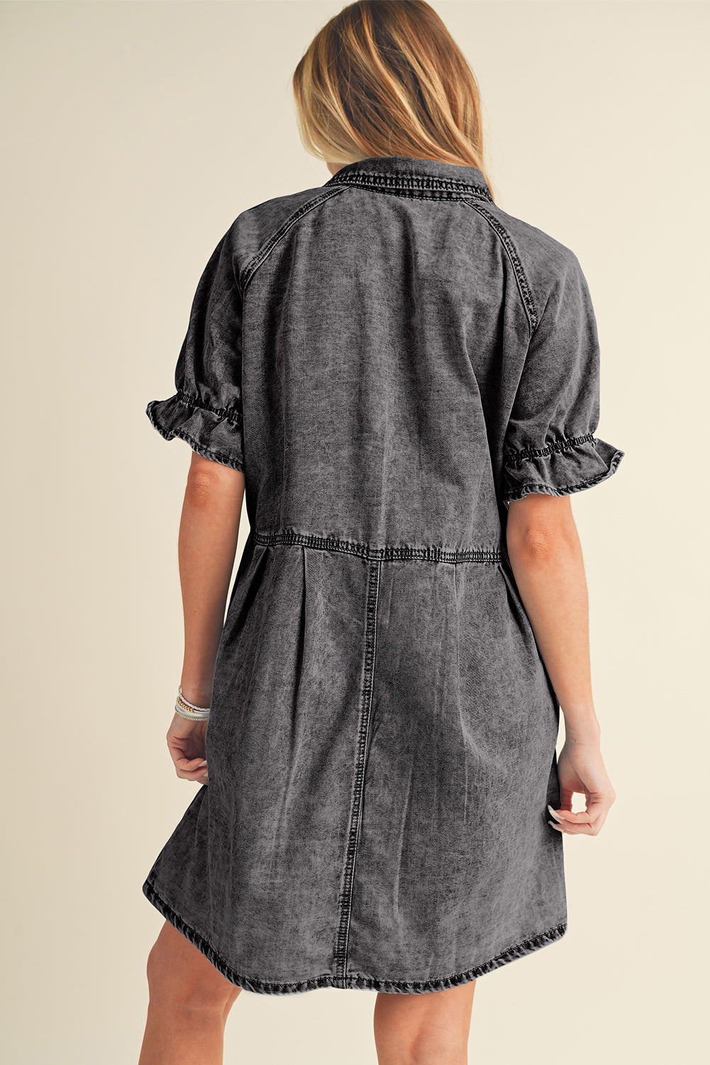 Robe courte en jean - Avec poches