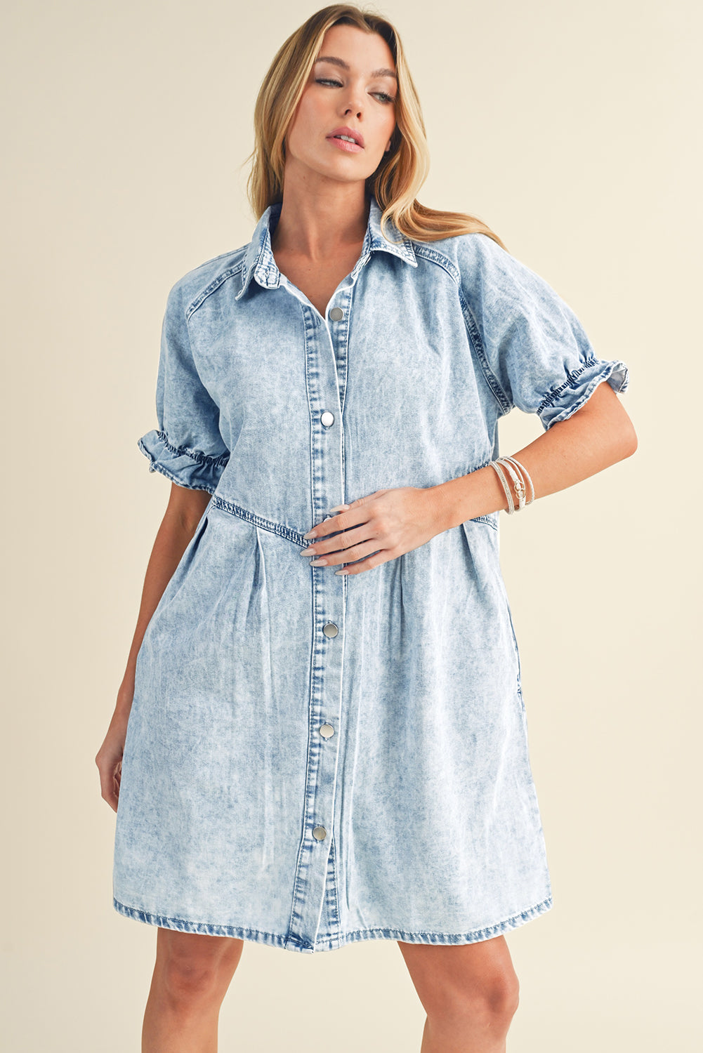 Robe courte en jean - Avec poches