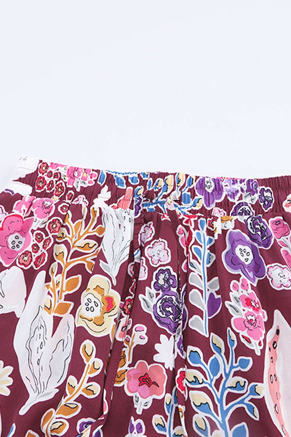 Multicolor Boho Floral Print High Waist Maxi Skirt