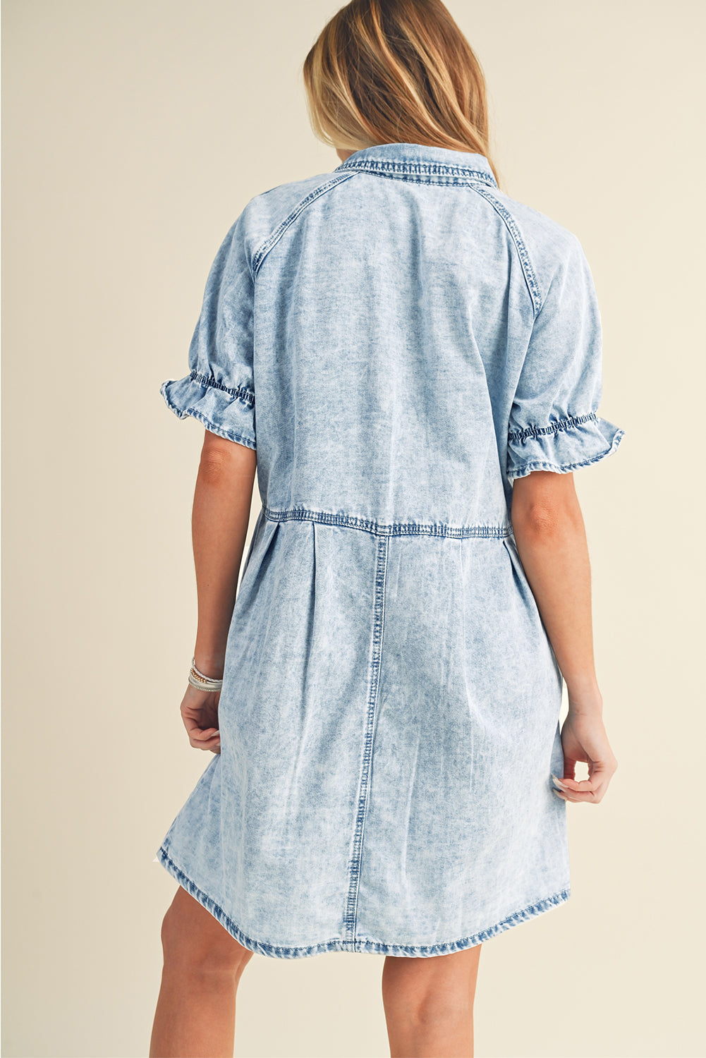 Robe courte en jean - Avec poches