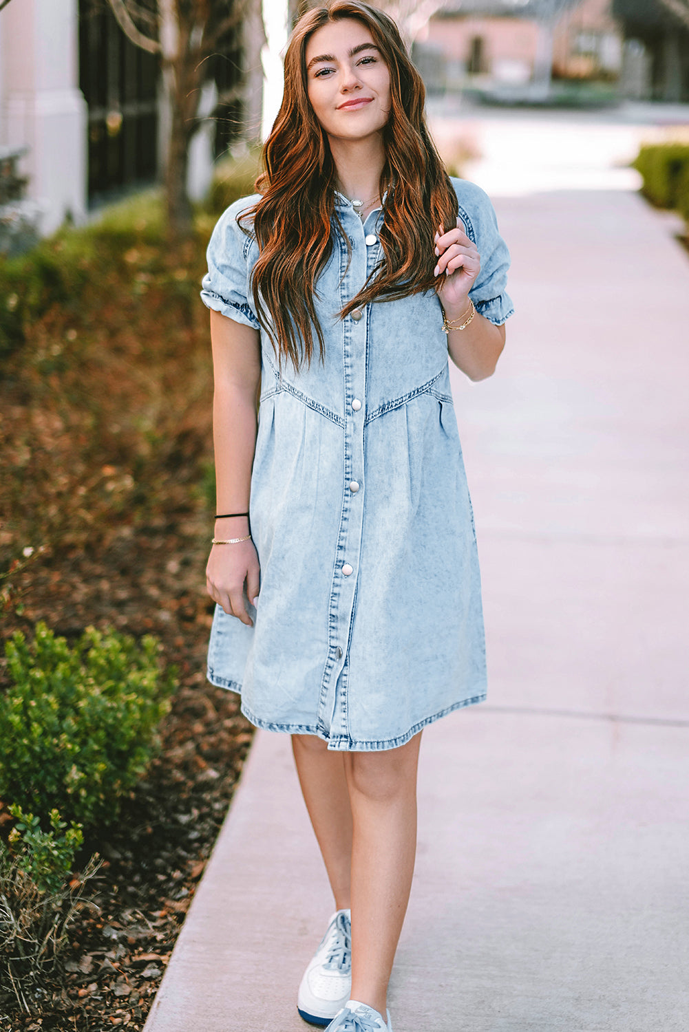 Robe courte en jean - Avec poches