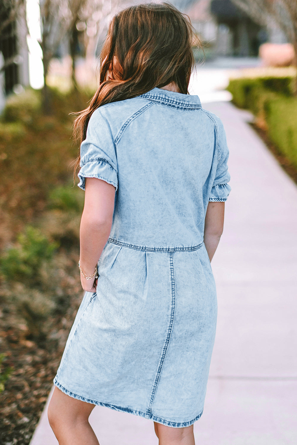 Robe courte en jean - Avec poches