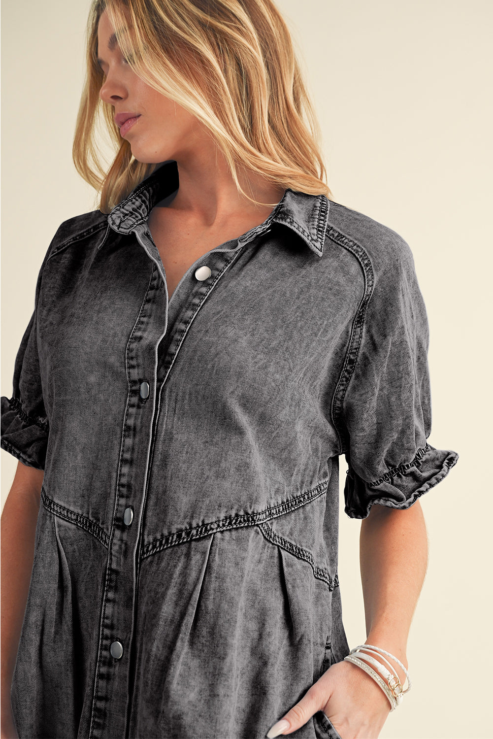 Robe courte en jean - Avec poches