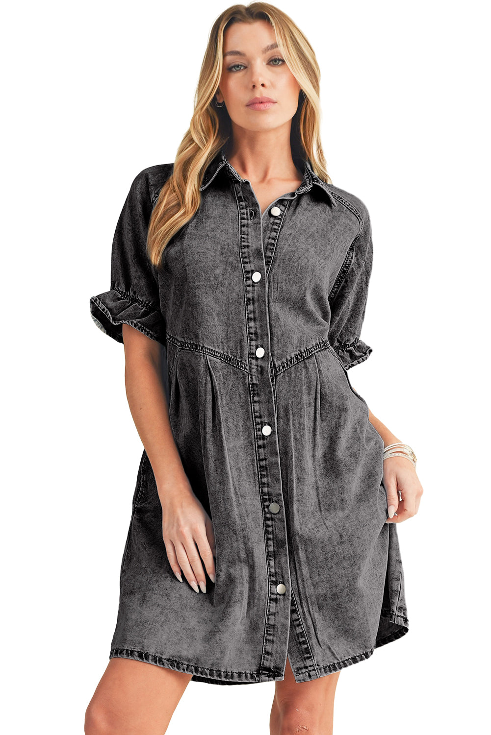 Robe courte en jean - Avec poches